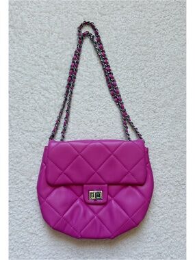 Forever 21 Quilted Crossbody Hot Pink